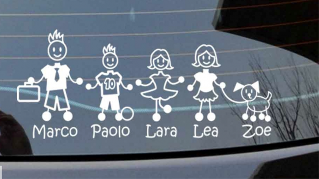 Adesivi auto famiglia personalizzati